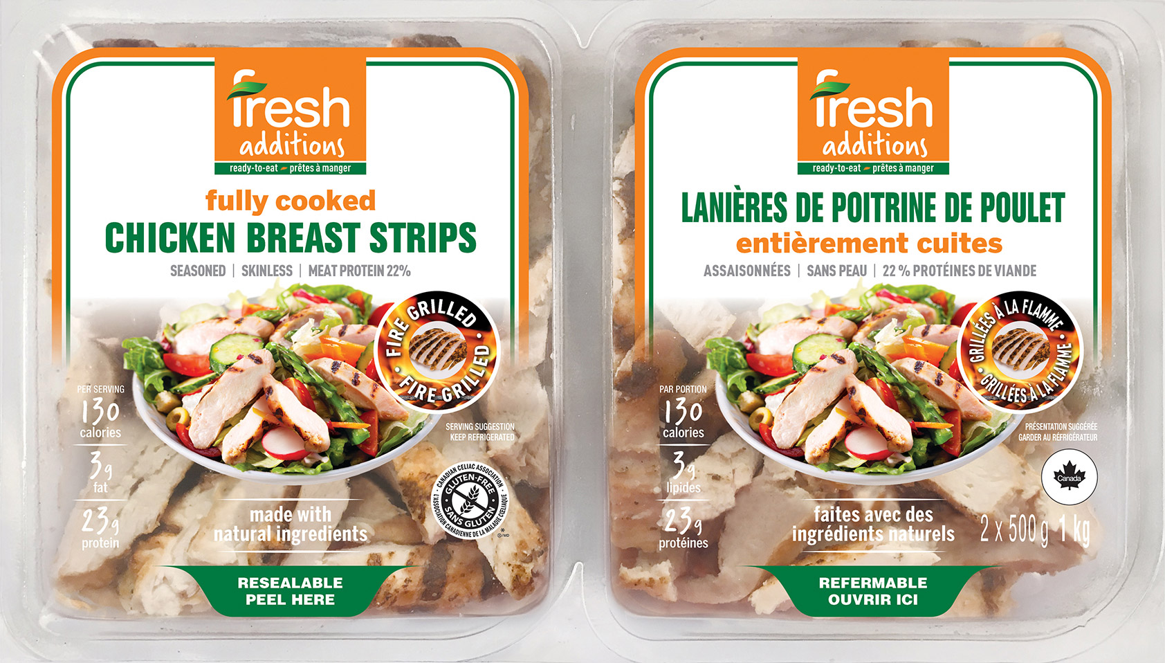 Fresh Additions Chicken Breast Strips packaging
